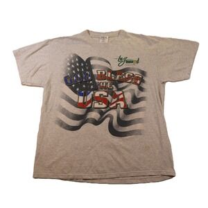 Sansegal Mens XL T-Shirt Gray God Bless the USA Lee Greenwood Theater Graphic